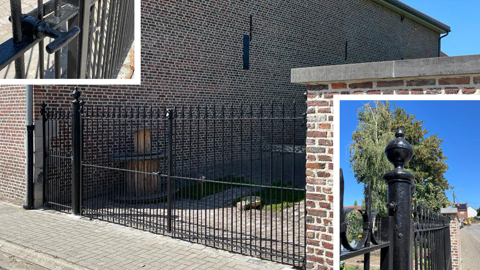 a large gate with a door was made from three different gates. ironart, Belgien, Landen